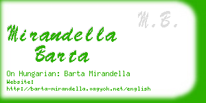 mirandella barta business card